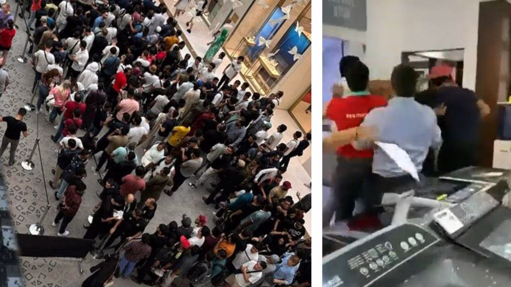 iPhone 17 Madness Crowds Clash at Apple Stores