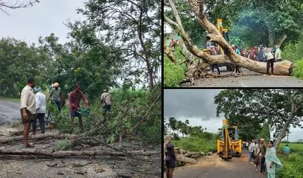 CYCLONE MONTHA VILLAGES SUBMERGED, SIX DEAD IN HEAVY RAINS